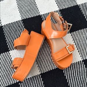 Women's Orange Platform Sandals